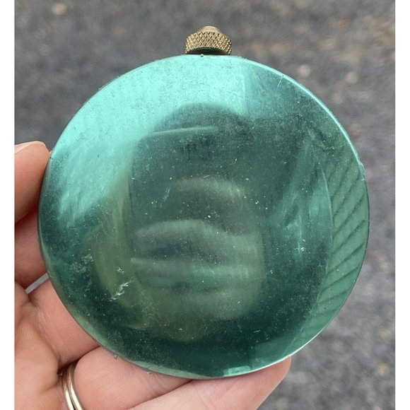 2 3/4" Reflective Blue Green Teal CLOCK PARTS Pendulum Bob 20th C. VINTAGE - Picture 3 of 9